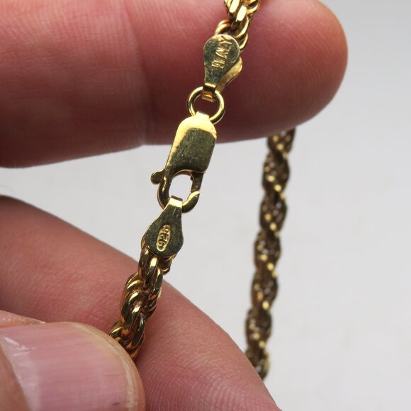 18k *925 Sterling Solid Rope Necklace - Picture 3 of 3